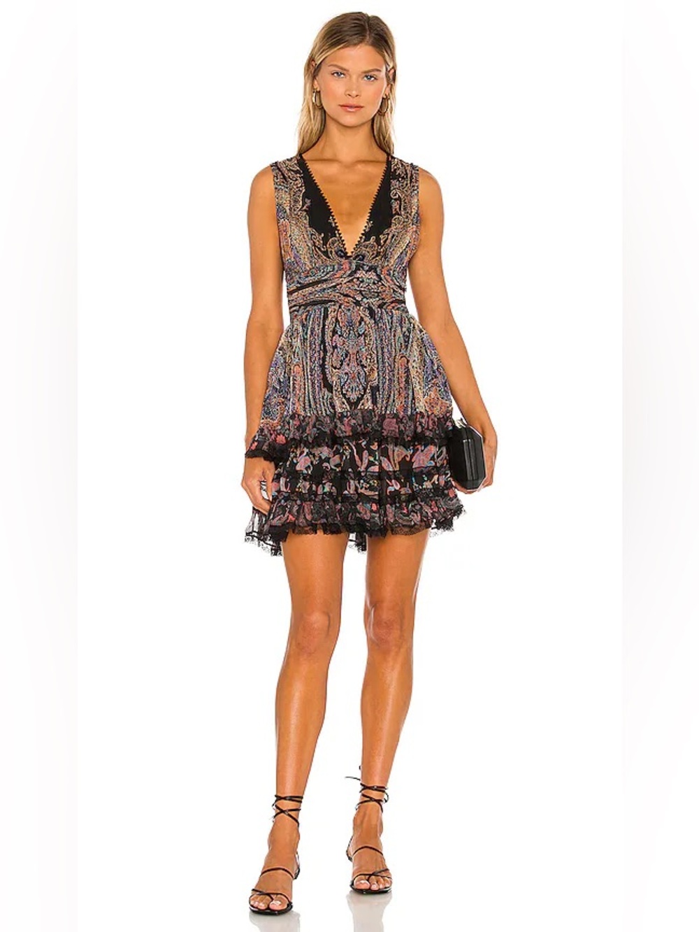 Rococo Sand Nott Mini Dress Black Rococo Print S